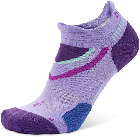Balega Ultraglide Cushioning Performance No Show Athletic Running Socks for Men and Women (1 Pair), Lavender/Charged Purple, Medium