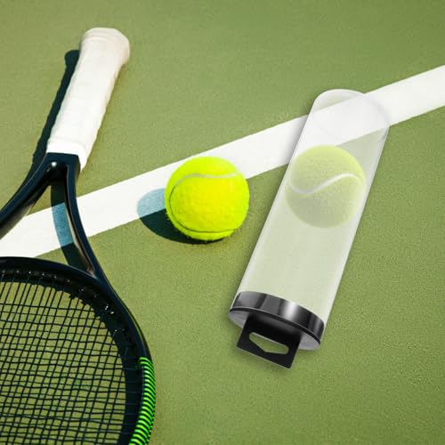 POPETPOP Transparent Tennis Ball can with Black Lid 9.4 Inch Clear PVC Tube Tennis Storage Container for Organizing Sports Accessories
