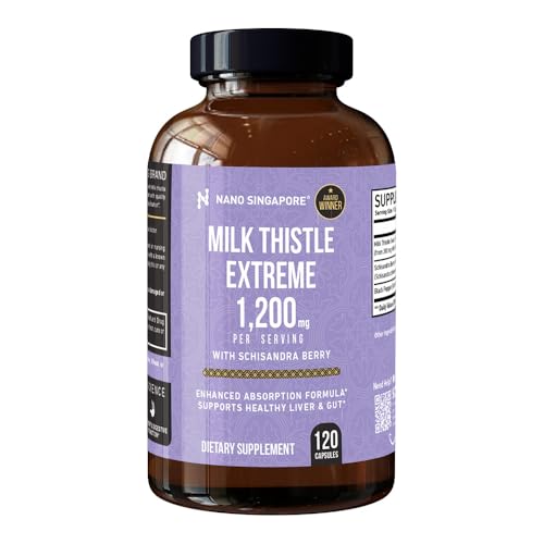 Milk Thistle Extreme 1200mg for Liver Detox Digestion Wellness & Gut Health Support 120 CT