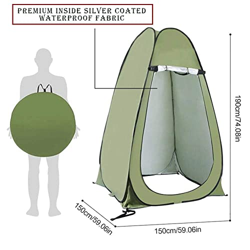 Image of Polyester Cloth Changing Tent For Camping (Armygreen, Instant Setup, Full Privacy, Lxwxh : 120X120X190 Cm), 1 Person