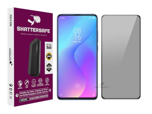 Image of Anti-Spy Privacy Tempered Glass Compatible For Redmi K20 / K20 Pro [Pack of 2]. 9H Hardness, Anti-Scratch, Edge-to-Edge Protection With Easy Installation Kit & Case Friendly Fit.