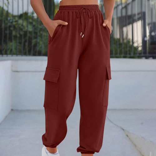 Ladies Cargo Pants Sweat Pants for Women Ruched Flare Wide Leg Summer Fall 2025 Trendy2