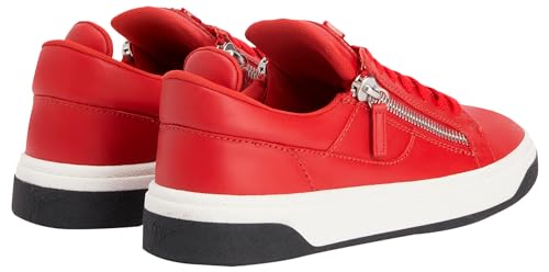 GZ94 Low Top Leather Sneakers With Silver Metal Zippers3