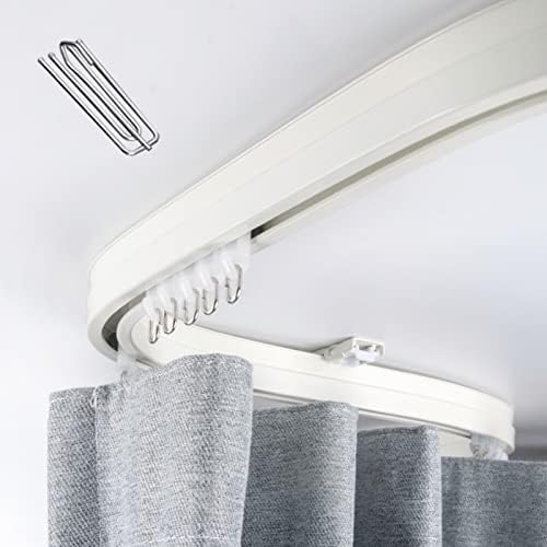 Flexible Curtain Track Rod for Living Room & Bay Windows, Customizable Wall Divider Rail with Hooks - Perfect for Stylish Window Treatments & Space Management