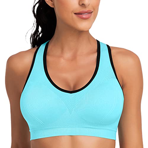 Image of Racerback Sports Bras for Women with Pads - High Impact Athletic Tank Tops for Yoga and Workout Brassieres Bra