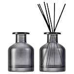DEARBAG DEARBAG Set of 2 Glass Diffuser Bottles Set, 150ml Empty Diffuser Bottle for Room Fragrance, Glass Fragrance Bottles Container for Essential Oils, Aromatherapy (Gray)