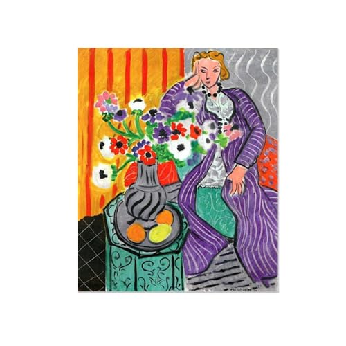 Peinture abstraite femme robe violette grand tableau FLUCK