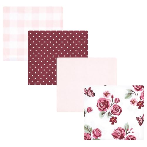 Image of Hudson Baby Unisex Baby Cotton Flannel Receiving Blankets, Sweet Roses, One Size