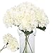 Kisflower 6Pcs Seiden Hortensie Künstliche Blumen Realistische Hortensie Blumen Bouquet für Hochzeiten Party Büro Home Decor (Weiß)