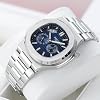 REEF TIGER Automatic Watch, Blue Dial, Stainless Steel Band, Silver Case