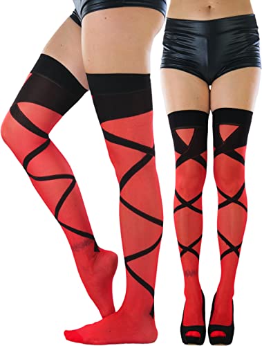 Image of ToBeInStyle Women's Sheer Two Tone Thigh Hi Stocking W /Back Seam