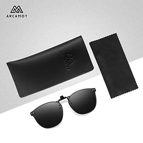 Image of Clip on Sunglasses Over Prescription Glasses Polarized Anti Glare Flip Up UV Protection Glasses For Men Women
