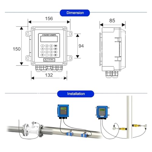 Débitmètre à ultrasons TUF-2000B mural avec protocole RS-485 liquide - 4