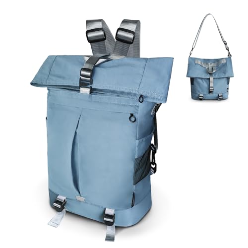 DLLTFPFE Tote Backpack Crossbody Bags for Women, Convertible Backpack Casual Daypack Shoulder Hobo Purse for Work College, Blue