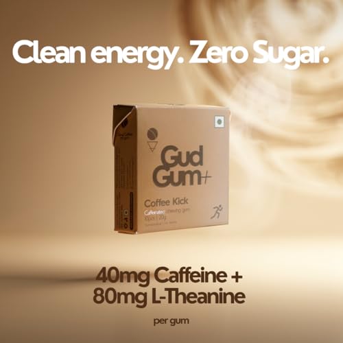 Image of Gud Gum Caffeine Gum Variety Pack with Xylitol - 4 Pack Assorted Flavors (Cola, Cold Coffee, Mint) - Sugar-Free, Fast-Acting Energy Gum for Focus, Alertness & On-the-Go Boost (Assorted)