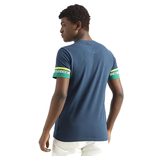 Image of UNITED COLORS OF BENETTON Men's Cotton Printed Regular Fit T-Shirt