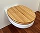 ADOB WC Sitz Klobrille Bambus dunkel aus echtem Bambus, Bamboo Natur, nachhaltig, warm, rostfreie Edelstahlscharniere, universalpassend, 33332