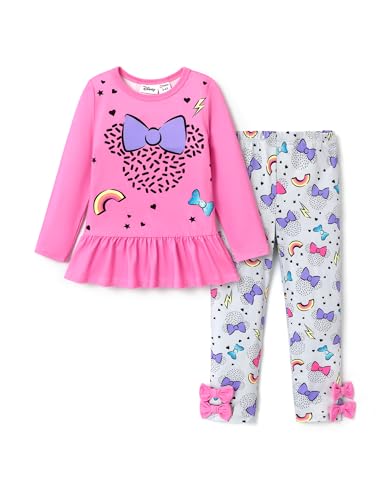 Disney Minnie Mouse Frozen Princess Marvel Toddler Girls Clothes Long Sleeve Sweatshirt + Leggings 2pcs Outfits Set 2-6Y