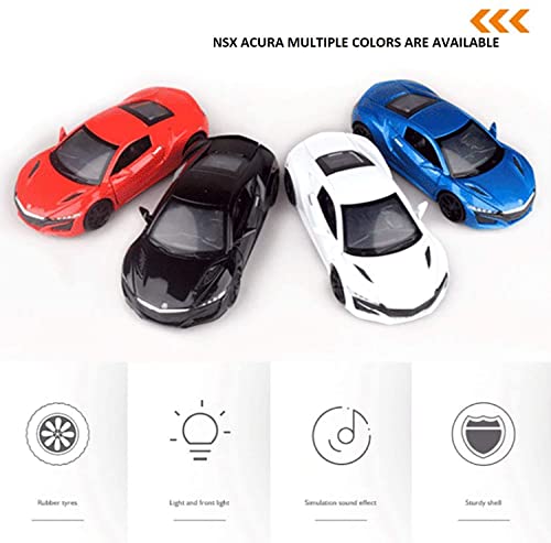 Image of NSX Acura 1:32 Model Car with Box, Zinc Alloy Pull Back Toy car with Sound and Light for Kids Boy Girl Gift [Colors as Per Stock] (NSX Acura 1:32)