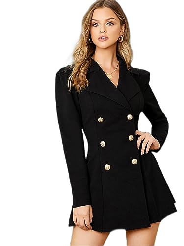 jackets for women Notch Collar Double Breasted Blazer Dress