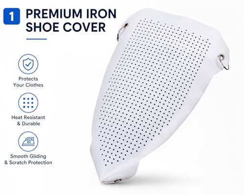 Image of Teflon Iron Shoe Cover for Steam Irons - Non-Stick Soleplate Protector for Delicate Fabrics - Anti-Scorch, Anti-Shine, Universal Fit Ironing Aid