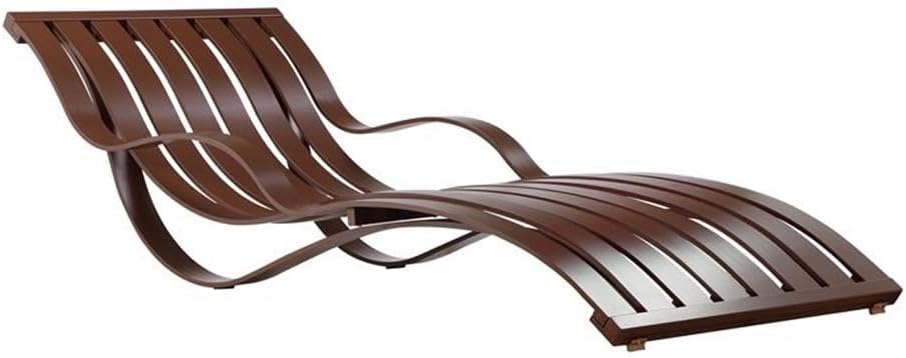 Pemberly Row Modern Anodized Aluminum Patio Lounger, 79 in x 24 in x 32 in, Espresso Finish, All-Weather Frame, Fade-Resistant, Durable Outdoor Furniture for Pool or Patio Use