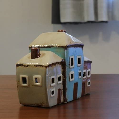 キャンドルホルダー 陶器 おしゃれ かわいい オブジェ おうち 家 キャンドルハウス キャンドルランタン 置物 お香立て 香炉 可愛い [3]
