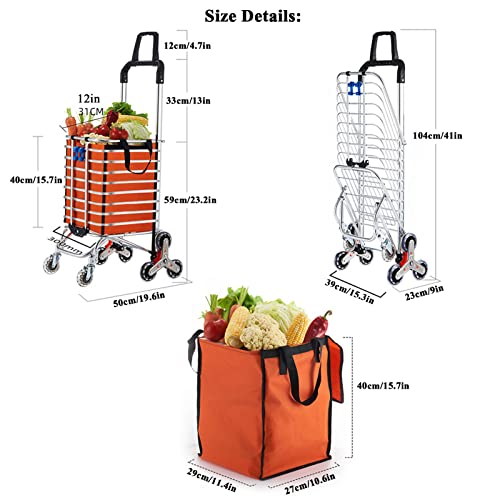 YSUEFIJO Einkaufswagen Trolley 6 Räder, Einkaufstrolley zum Treppensteiger Klappbar Handwagen mit Abnehmbarer… – Bild 7