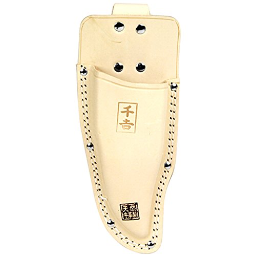 Senkichi No. 20 Large Pruning Shears, Leather Sack, with Can, Natural Cowhide Leather, Molded