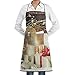N\A Cocina Chef Delantal con Peto Feliz Navidad Cuello Cintura Corbata Centro Canguro Bolsillo Impermeable