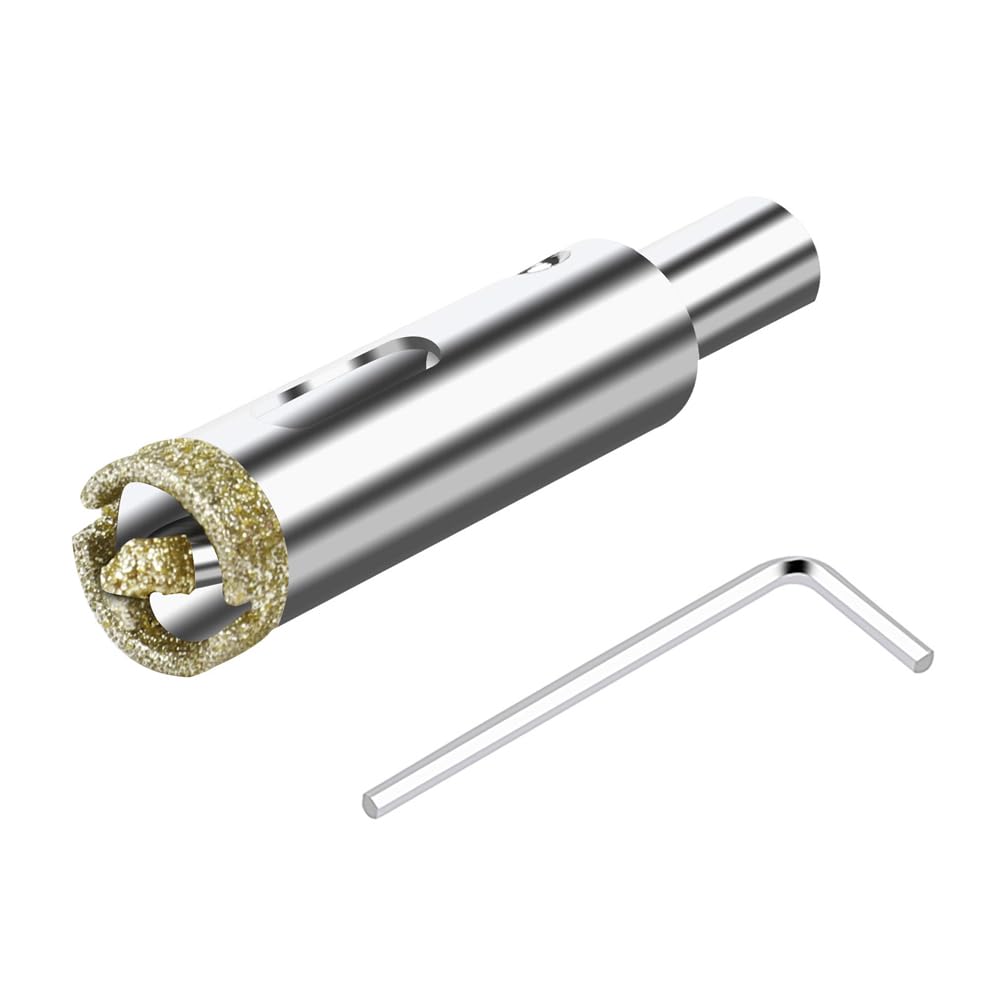 ASNOMY Sierra de agujero de diamante de 58 pulgadas con broca piloto, sierra de agujero recubierta de punta de diamante con broca guía para vidrio,