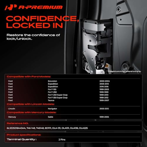 Image of A-Premium Door Lock Actuator Compatible with Ford, Lincoln & Mercury Vehicles - for F-150 F-250 Excursion Expedition Taurus Navigator Sable - Front and Rear Side, 4-PC Set, 1F7058360, 1F7058350 | for F-150 F-250 Excursion Expedition Taurus Navigator Sable - Front and Rear Side, 4-PC Set