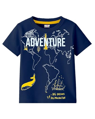 Image of Kuchipoo Boys Half Sleeves Regular Fit Cotton T-Shirt