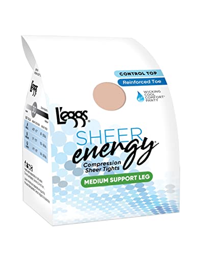 L'eggs womens L’eggs Women's Sheer Energy Control Top Pantyhose Reinforced Toe - Multiple Packs Available2