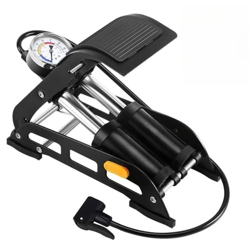 Eiuuioj高圧手動空気ポンプ、3気筒高圧インフレータブルカー、電気自動車、自転車、ペダル、新型 空気ポンプ (4513 ダブルシリンダーフットポンプ)