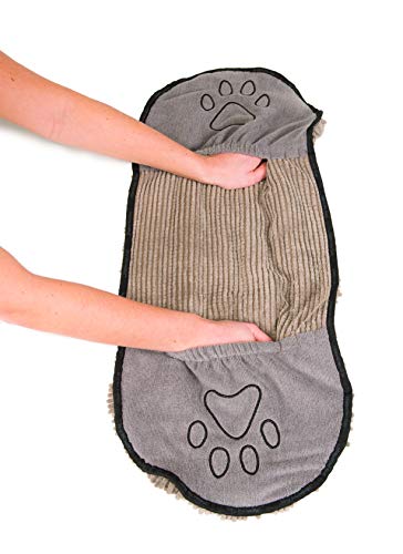The Original Dirty Dog Shammy Ultra Absorbent Microfiber Quick Drying Towel With Hand Pockets For Wet Dog Handling And Grip Is Perfect For Bath, Rain, Beach #TOP3