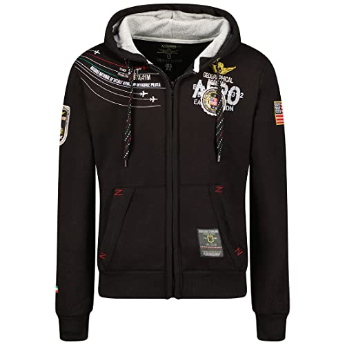 Geographical Norway Herren Hoodie Jacke Faero, Schwarz, XXL