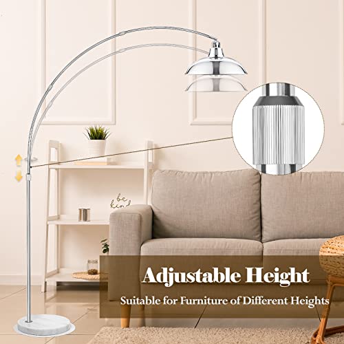 Image of FILIYANO Modern 77 inch Arc Floor Lamp - Adjustable Standing Lamp for Living Room, Bedroom & Office, Brushed Nickel