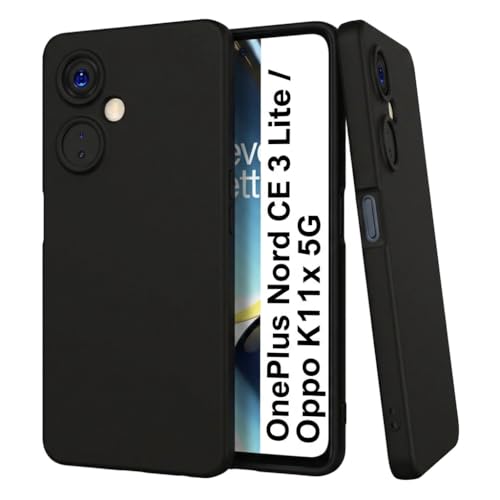Image of JANAK RAJ Silicone Back Case Cover Compatible with OnePlus Nord CE 3 Lite / 1+ CE3 Lite /Oppo K11x 5G| Slim Liquid Silicone Soft Gel Rubber | Camera Protection -Black