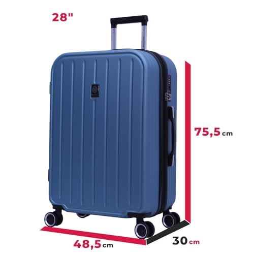 Mala de Viagem Grande de Despacho 30 kg Rígida ABS com 4 rodas duplas 360º e trava de segredo numéri