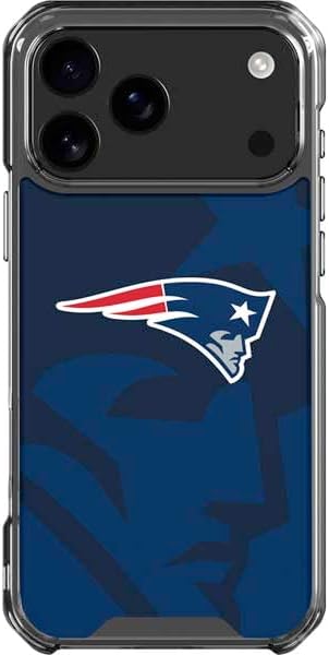 Skinit Clear Phone Case Compatible with iPhone 17 Pro Max - Officially Licensed NFL New England Patriots Double Vision Design