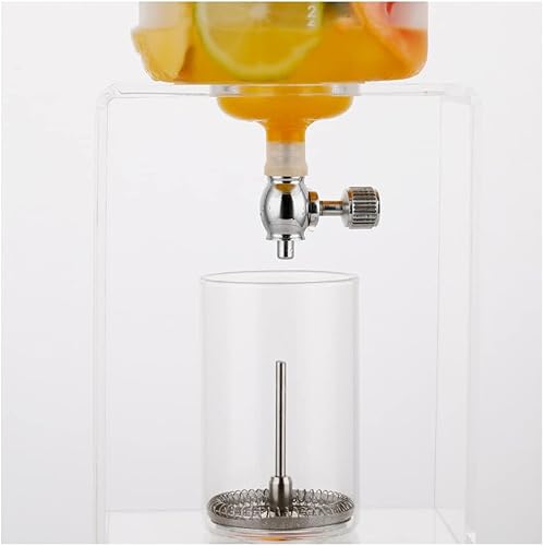 Miniatura 4 de JITEM Cafetera - Gotero frío para café y té, cafetera con flujo de agua ajustable, filtro de acero inoxidable, jarra de vidrio para café o té