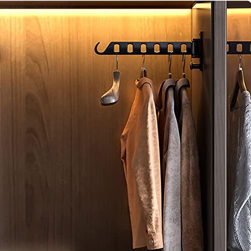 Lxoraziy Wall Mounted Clothes Hanger, Foldable Wall Clothes Airer, 180° Swivel Hanger, Wall Hook with Screw, for Laundry, Bathroom, Utility Room, Bedroom(Black)