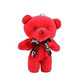 REBABA Mini Teddy Bear Plush Toy Stuffed Animal Toy Cute Plush Bear Pendant Doll for DIY Keychain Bi