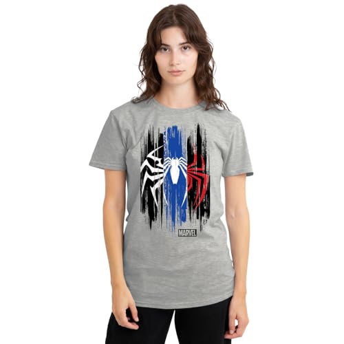 T-shirt Femme Spider-Man 2 Gamerverse Marvel gris chiné en coton
