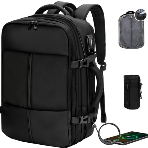 Sobalai Vacuum Seal Backpack Travel (80L, Built-in Pump) with Vacuum Compression System, Expandable Airback Vacpack, Waterproof Carry-On Backpack with Security Lock Fits for Business and Travel