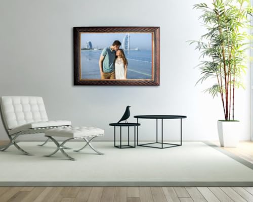 Image of Photo frame 3.5 x 5 inch (postcard size) Chatai Brown Color Table Top /Wall Decoration Hanging