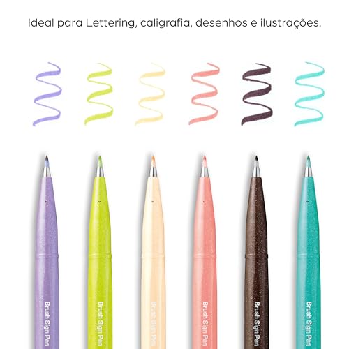 Pentel Caneta Brush Sign Pen Violeta Claro SM/SES15C-V3X