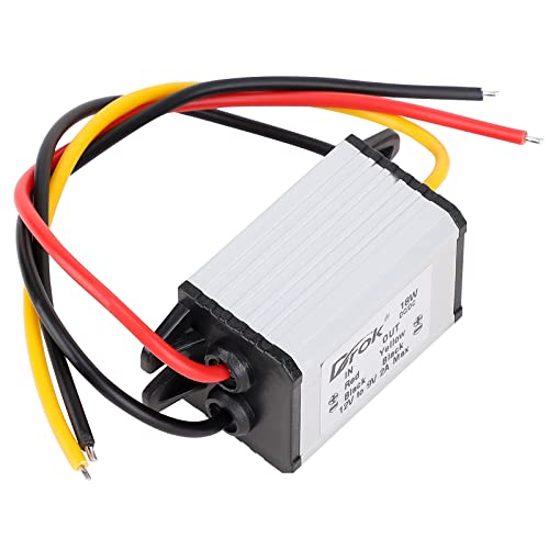 DROK 12v to 9v Buck Converter, DC 8-35V to 9V 2A 18W Voltage Regulator Board Power Supply Module, 9V 12V 24V Waterproof Car Volt Step Down Buck Converter - Thumbnail 5