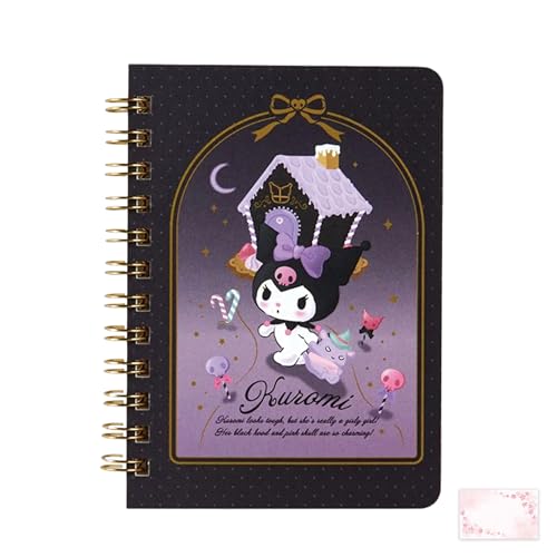 Carnet à spirales Kuromi B7 Sanrio, le cadeau idéal avec sa carte fleur de cerisier